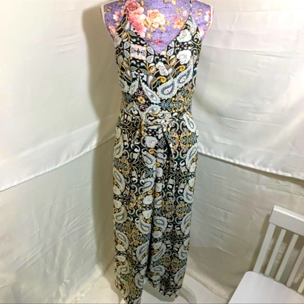 Loft Paisley Wide Leg Jumpsuit